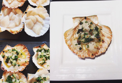 Coquilles Saint Jacques au beurre persillé
